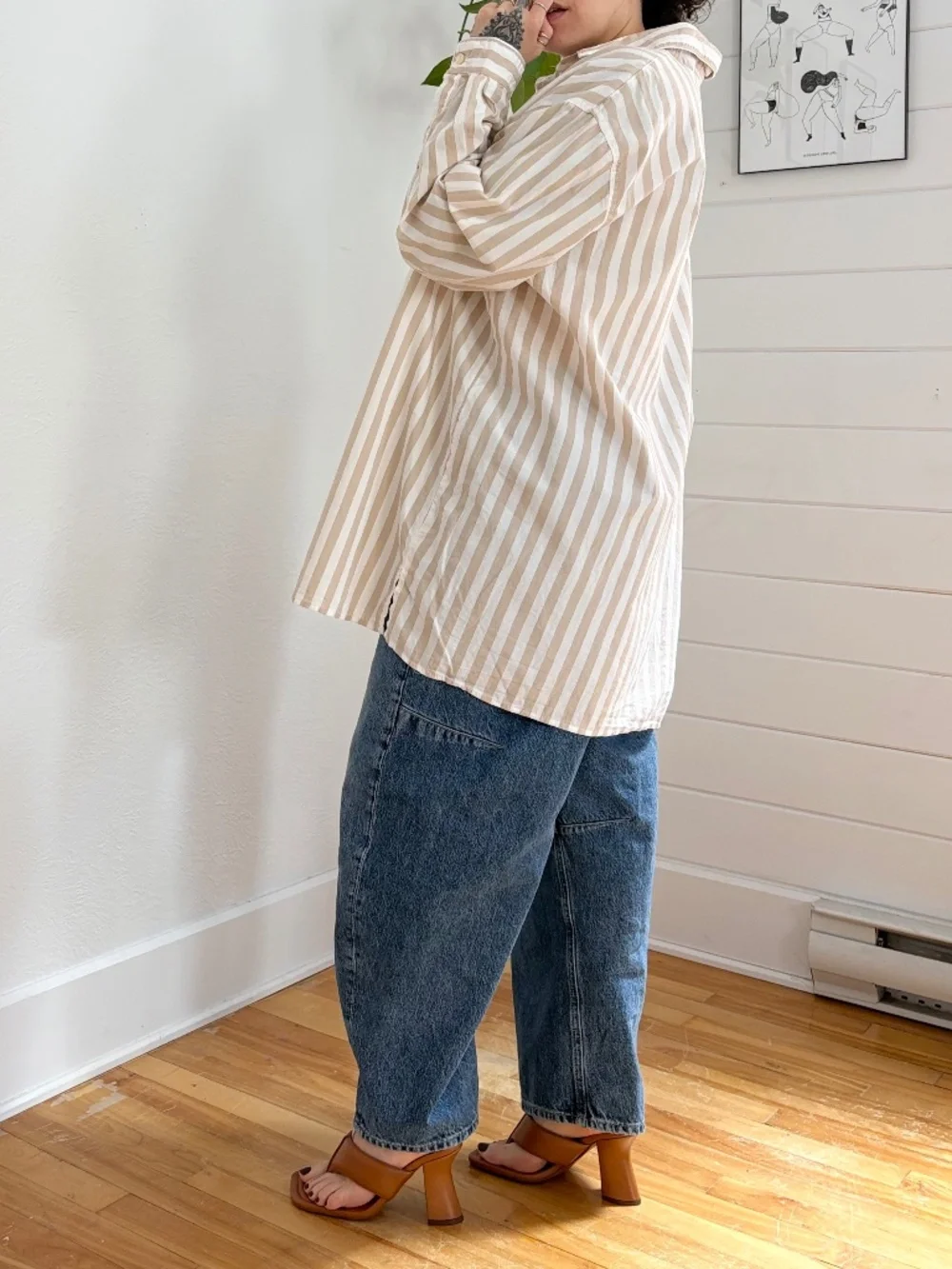 SOLD-Vintage stripe pyjama style button down - Picture 6 of 6